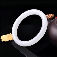natural chinese white hand carved round bar jade bracelet fashion boutique jewelry womens bracelet popular gift