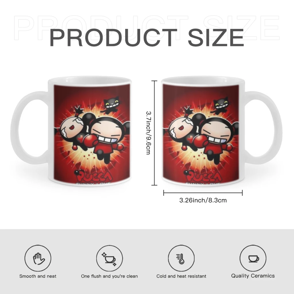 Милые Мультяшные керамические кружки Pucca Garu кофейные чашки чашка для молока и чая