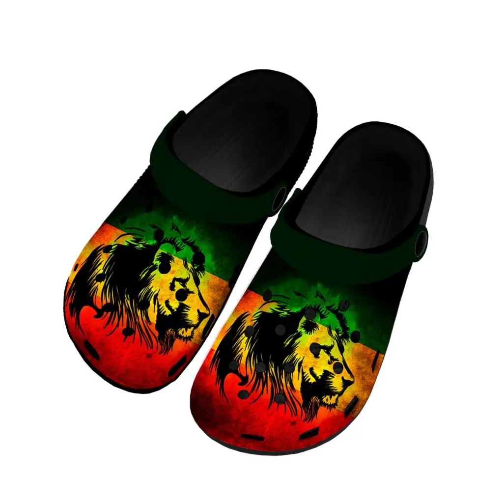 

Reggae Rastafarian Rasta Rastafari Lion Of Judah Home Clogs Custom Water Shoes Mens Womens Teenager Shoe Garden Beach Slippers