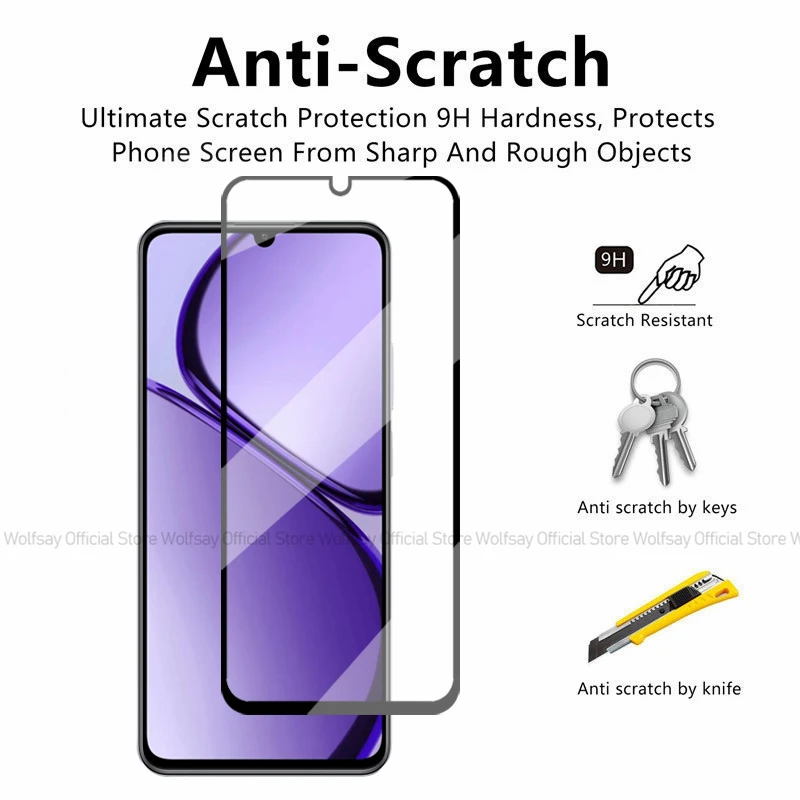 2/4 шт. закаленное стекло для Realme Narzo N63 Защита экрана пленка полное клеевое
