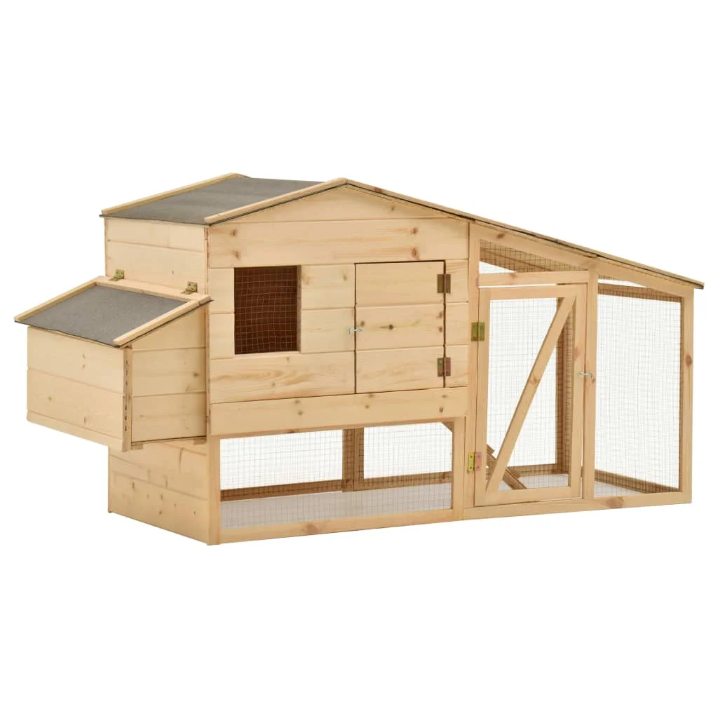 

Chicken Cage, Small Animal Supplies, Solid Pine Wood 178x67x92 cm