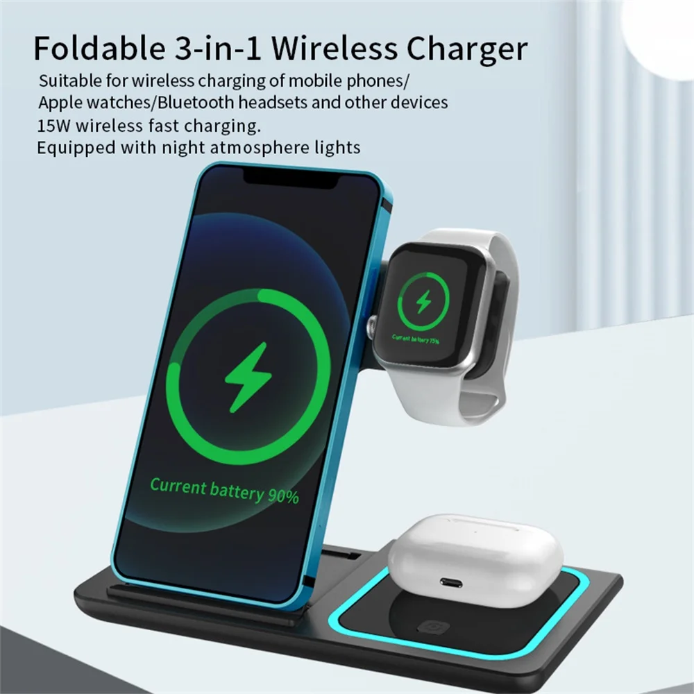 

15W Wireless Charger for IPhone 11 Max Xs X XR 8 Plus 15W Fast Charging Pad for Ulefone Doogee Samsung Note 9 Note 8 S10 Plus
