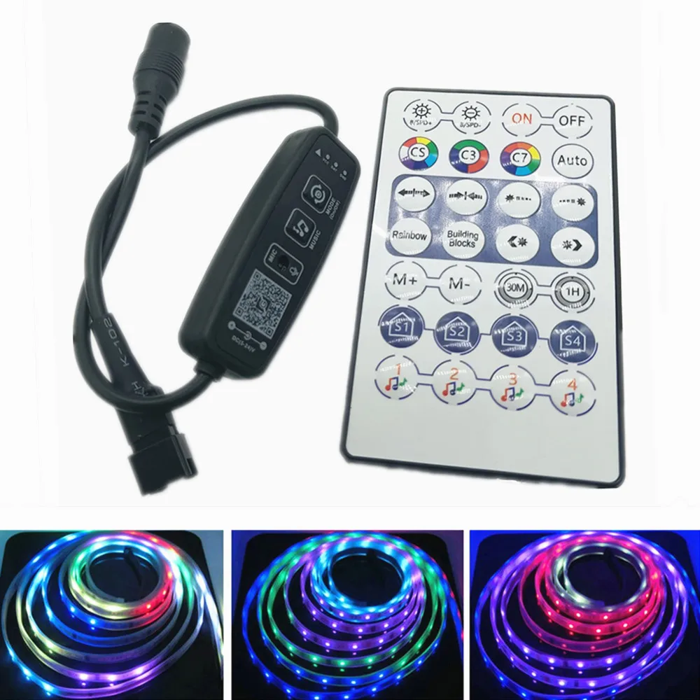 

WS2812B Controller Bluetooth Music for Pixel LED Strip Light SK6812 WS2811 WS2812 LED Light Strip USB 5V APP Remote Controller