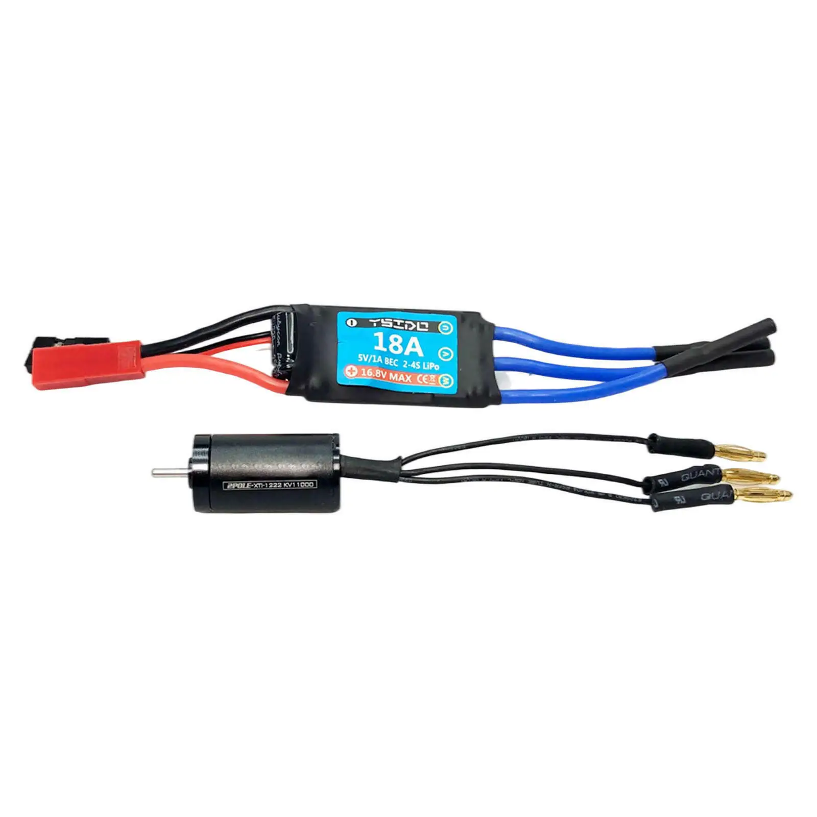 

18A Waterproof 11000kv Brushless Motor ESC Combo with 2.0mm Connecter + JST&RX Plug For 1/24 1/28 1/32 RC Car