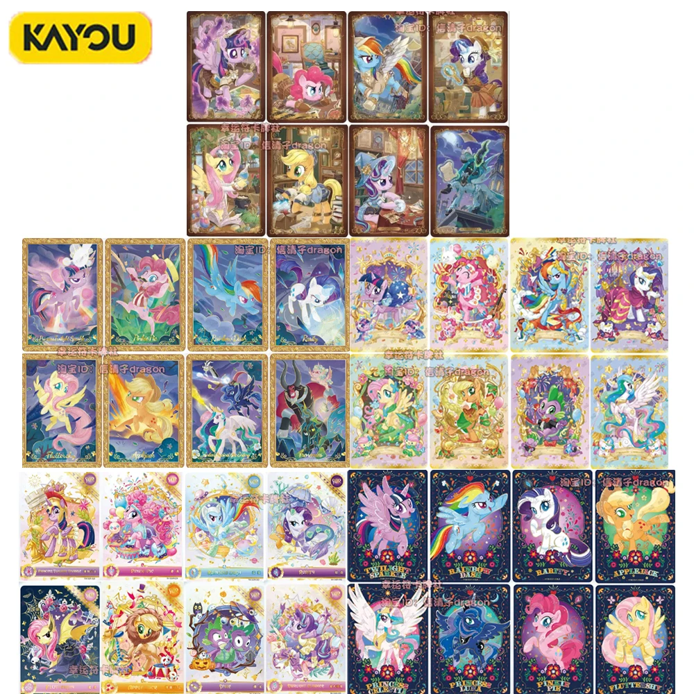Фото Оригинальные карточки KAYOU My Little Pony, набор Radiant Moon, полный комплект с Флаттершай и Пинки Пай, коллекция SP SGR LSR, одиночная карточка, подарочные игрушки №1