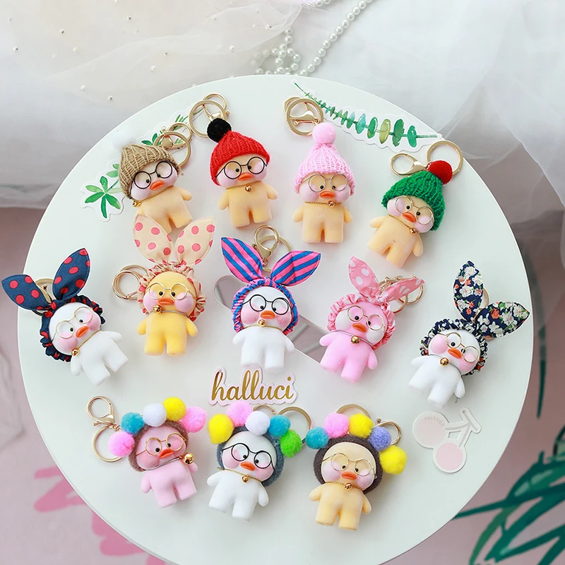

Creative Animal Dolls Toys Cartoon Doll Hyaluronic Acid Little Yellow Duck Car Bag Pendant Keychai Birthday Gift For Children