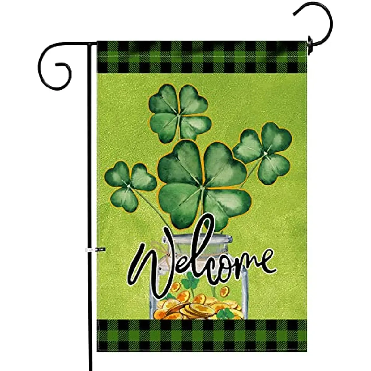 

St Patricks Day Garden Flag 12x18 Double Sided Small St Patricks Day Flag Shamrock Irish Spring Decor Burlap Seasonal Decorative