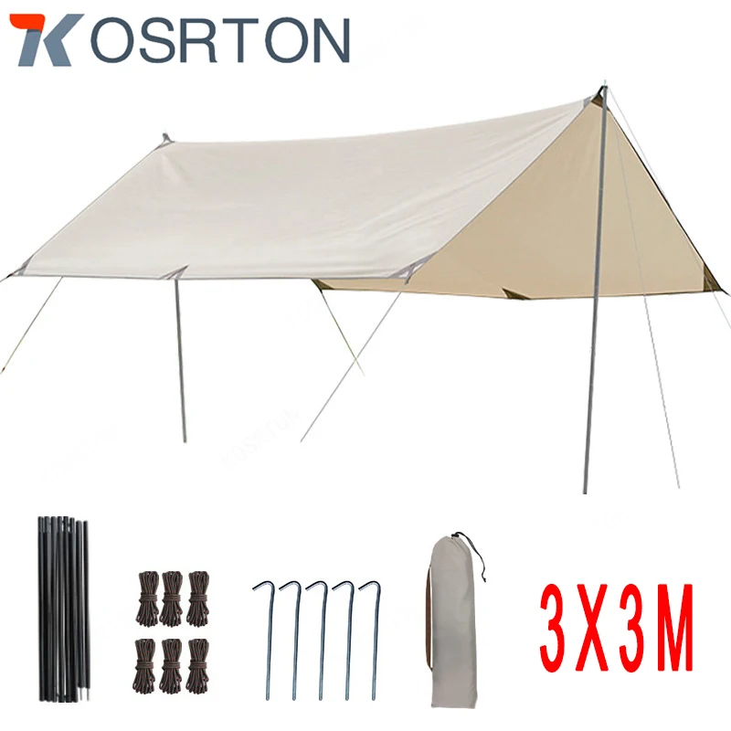 

Outdoor Camping Canopy Tarpaulin Tent Silver-plated Canopy Sunscreen Rainproof Sunshade Ultra-light Portable Camping Equipment