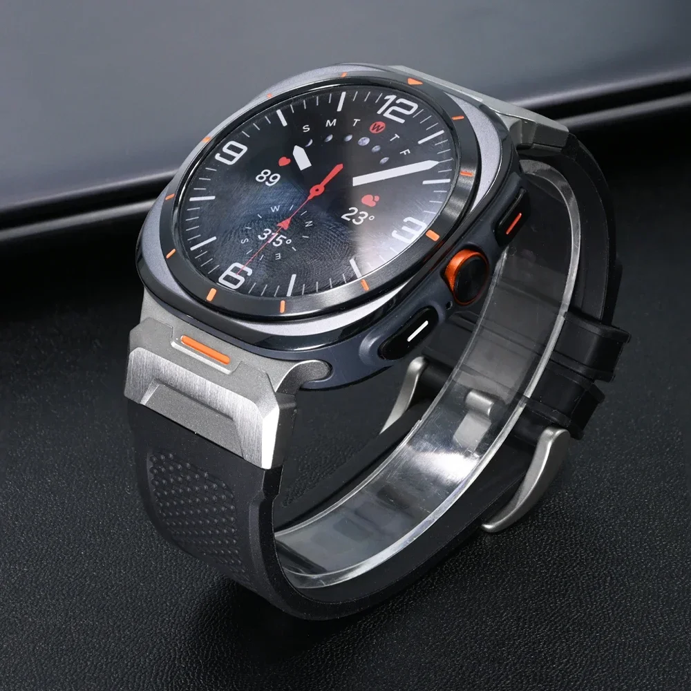 Ремешок резиновый мягкий для Samsung Galaxy Watch Ultra 47 мм быстрое прилегание без зазора