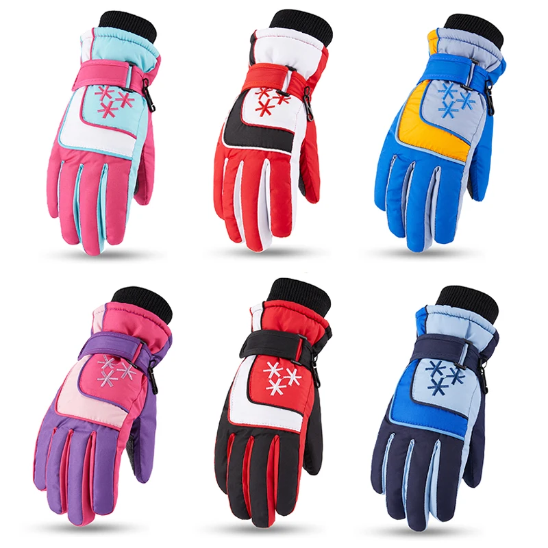 

Winter Children Kids Ski Gloves Snowboard Snow Warm Glove Boys Girl High Quality Waterproof Thicken Mittens Keep Finger Warm