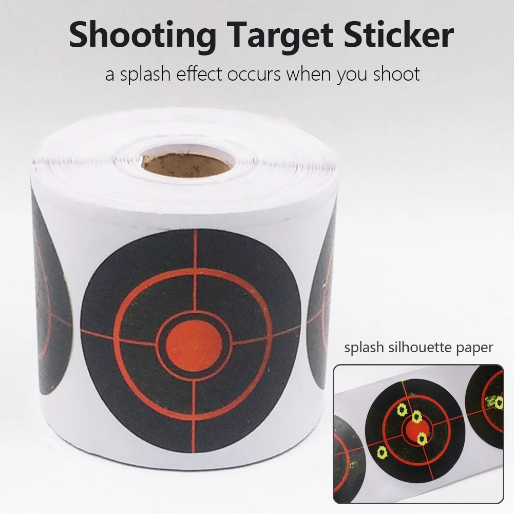 

250Pcs/Roll 3 inch Shooting Targets Stickers Adhesive Reactive Splatter Target Stick for Indoor Outdoor Shooting Training