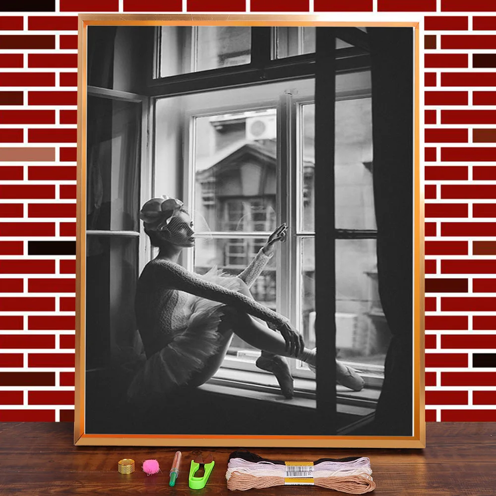 Розовая цветочная ткань с принтом сексуальной девушки 11CT узоры для вышивки