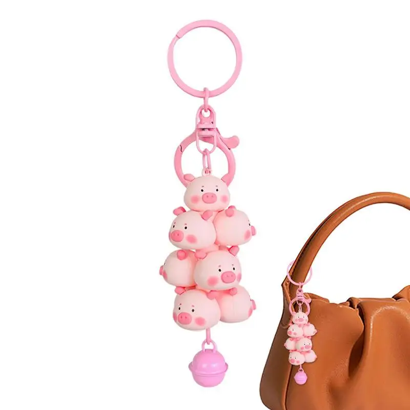 

Cute Piggy Keychain Cartoon Anime Toy Pig Keyring For Women Couple Backpack Pendant Car Charm Key Chains Gifts