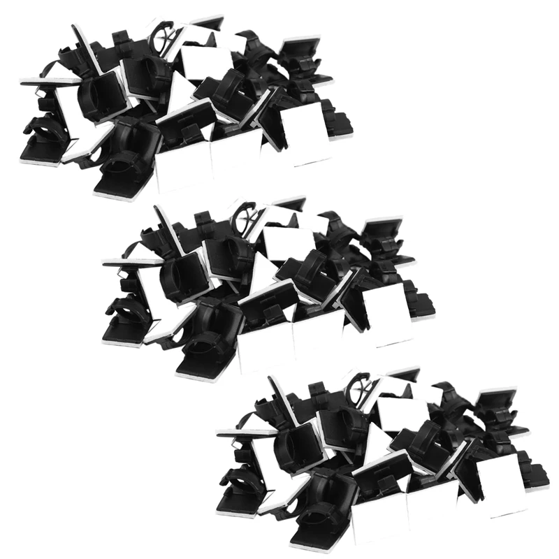 

RISE-150 Pcs. Self Adhesive Cable Clamp Plastic Rectangular Cable Clips Cable Tie Quick Bind Cable Wire Management Holder