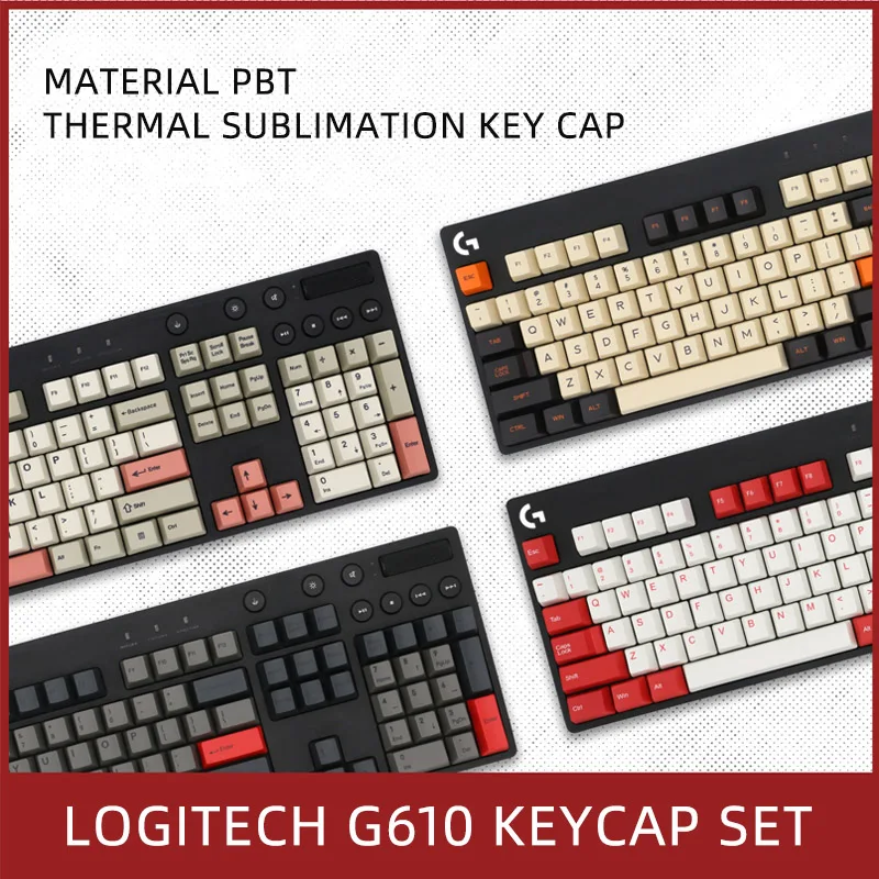 

Колпачок на клавиши с подсветкой PBT Dolch Carbon, для механической клавиатуры Logitech G610 G512C GPROX, большой карбоновый колпачок