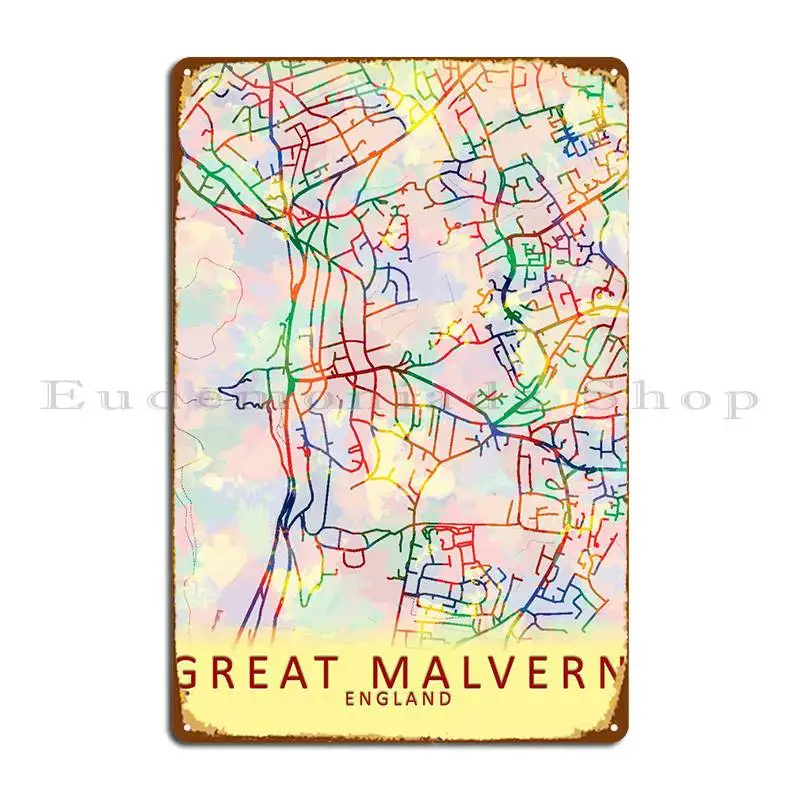 

Great malверн английская карта металлический плакат клуб ретро пещера дизайн стены пещера жестяной плакат