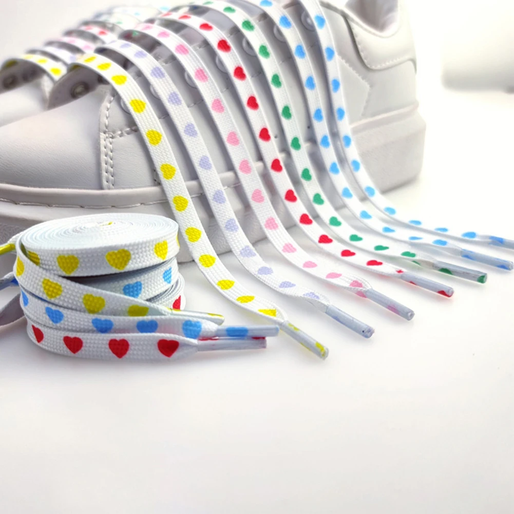 

Модные креативные шнурки в форме сердца для мужчин и женщин, трендовые индивидуальные спортивные повседневные баскетбольные кроссовки с красным, синим и желтым сердцем, шнурки для обуви
