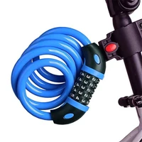 theft bicycle 5 digit lock universal electric scooter padlock spiral steel cable motorcycle lock stainless steel cable coil