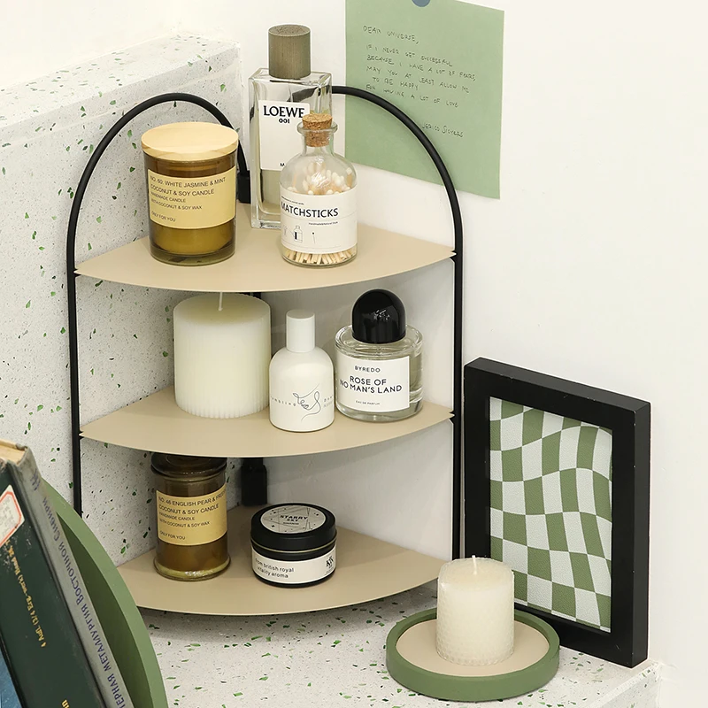 

3-уровневая складная металлическая полка, стойка для хранения, настольный органайзер для макияжа/парфюма/подсвечников, полезные вещи для дома