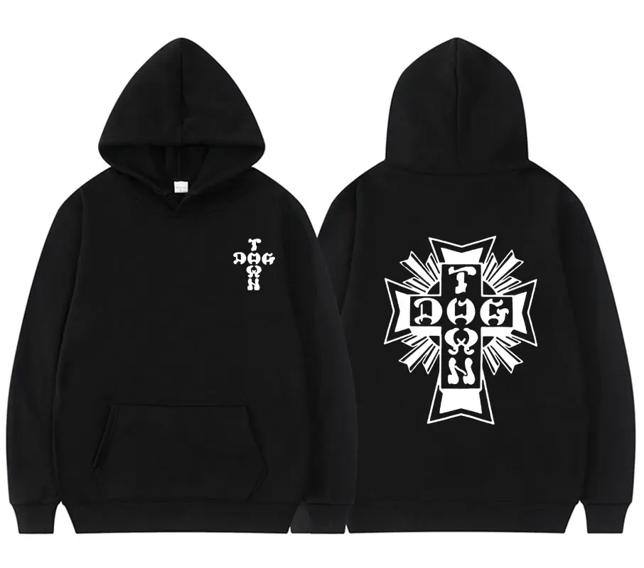 

New Dogtown Og Black White Logo Print Hoodie Men Women Hip Hop Punk Rock Hoodies Streetwear Fashion Casual Hoody Sweatshirt Tops