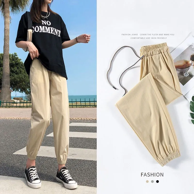 

2022 Summer Women Sports Pants Gym Training Quick-Drying Thin High-Waisted Bloomers Harem Anti-Mosquito Trousers Jogging Clothes