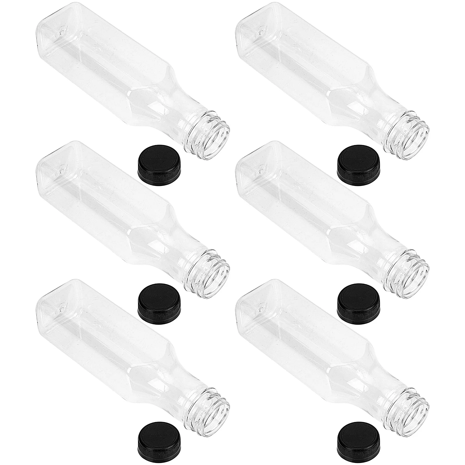 

6Pcs Plastic Drinking Bottle Drink Containers Transparent Coffee Bottle Drink Bottles Empty Soda Bottles Smoothie Drinking Jar