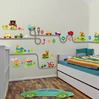 cartoon highway track cars wall stickers for kids rooms sticker childrens play room bedroom decor wall art decals