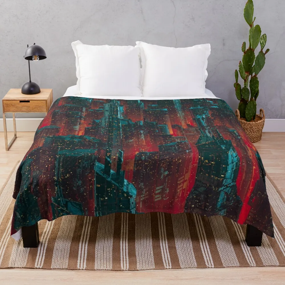 

Cyberpunk Noir City Throw Blanket Fur Blanket Blanket For Baby Blanket Fluffy Custom Blanket
