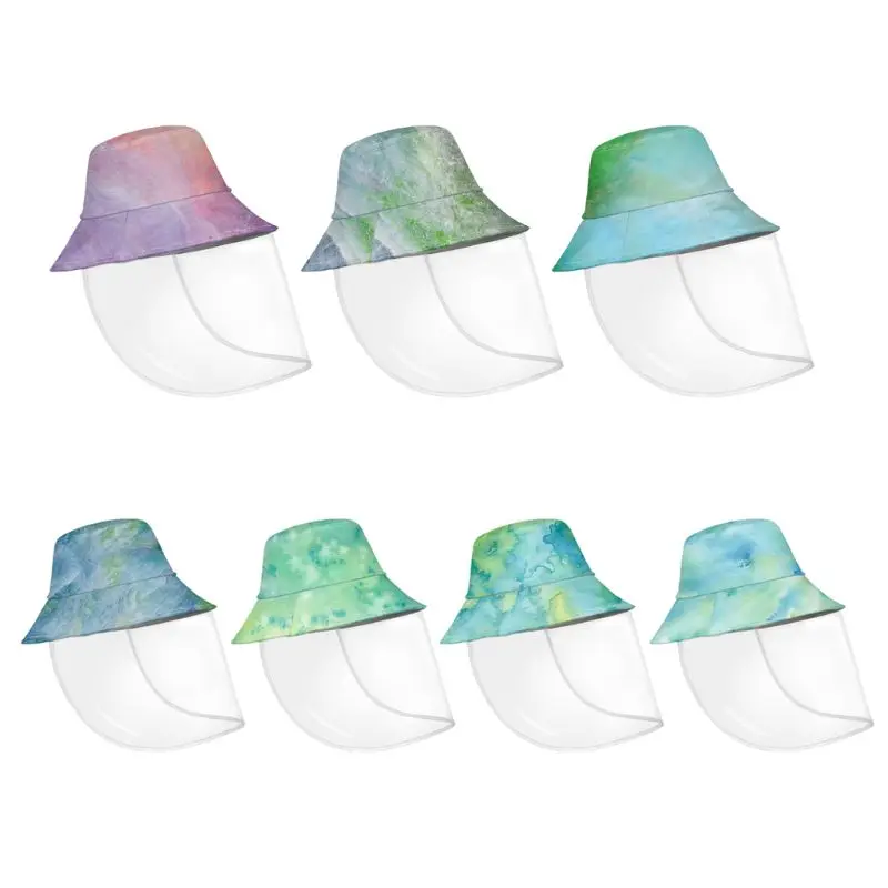 

Women Bucket Hat Anti-Spitting Shield Gradient Color Boho Fisherman Hat
