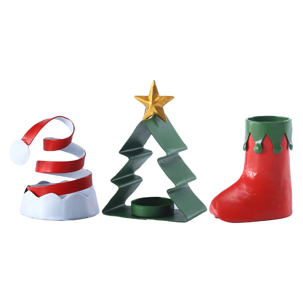 

1 Set Candlestick Xmas Themed Candlestick Desktop Ornament Scented Base for Garden Home