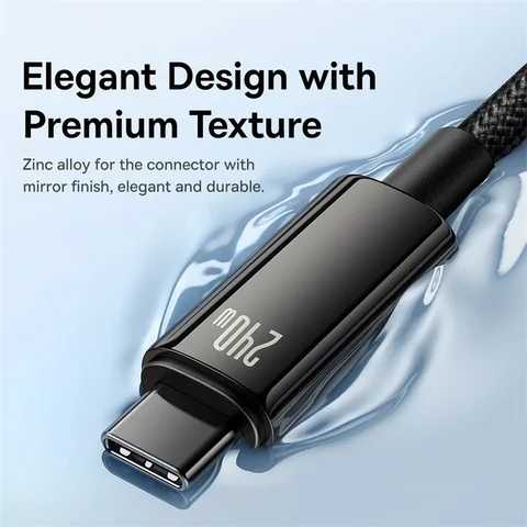 Кабель Baseus 240 Вт USB-C для быстрой зарядки iPhone, MacBook, Xiaomi, Samsung — фото товара