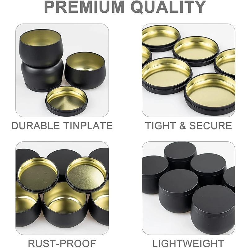 Акция! Жестяные банки для свечей с крышками-12 банок 8 унций металлические