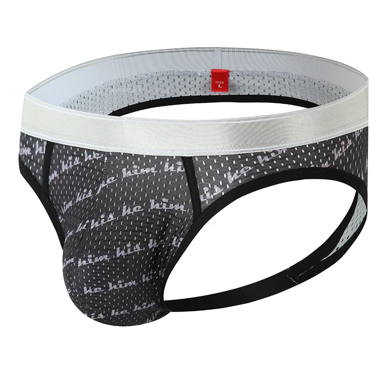 

2022 Brand Fashion Men's Underwear Iced Silk Sexy Mesh Breathable Comfortable Double Thong Male Homme Gay Underpants G-strings