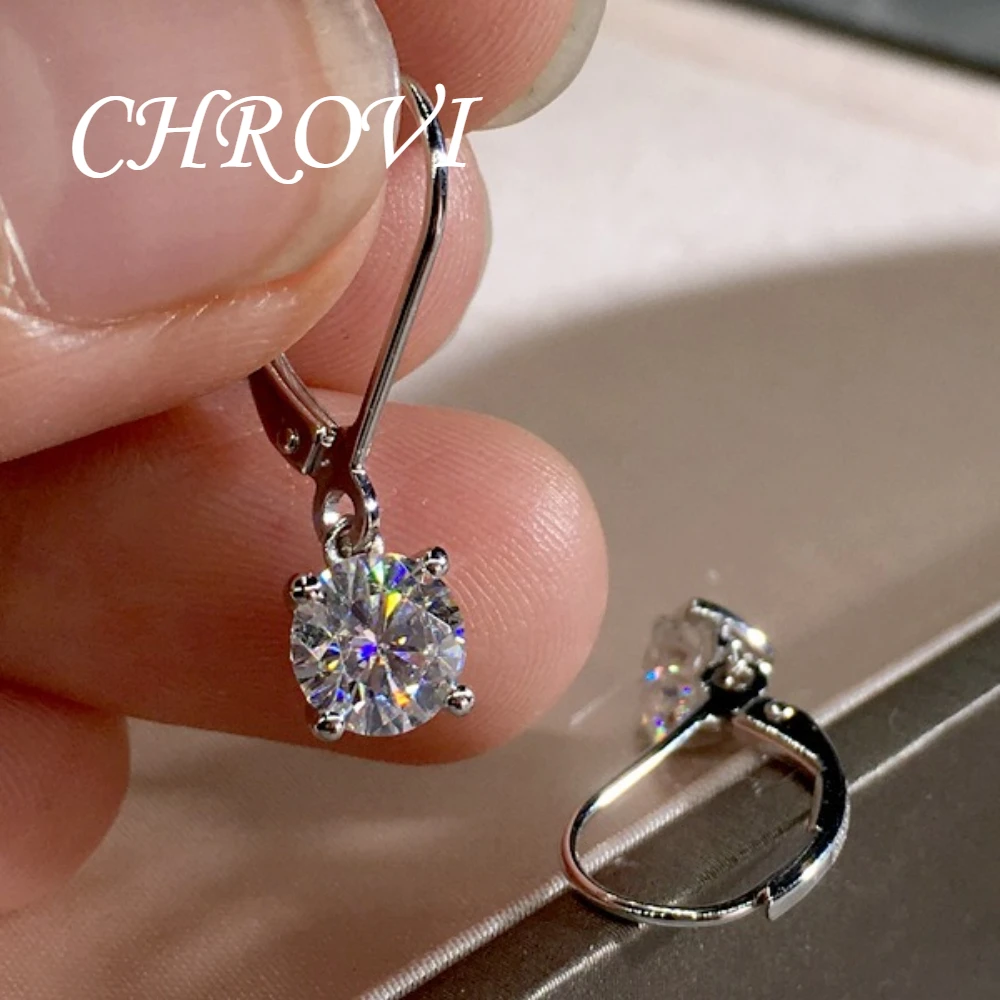 Фото Изысканные серьги-гвоздики из стерлингового серебра 925 пробы с морганитом в четырех крапанах для женщин, элегантный и торжественный французский стиль №3
