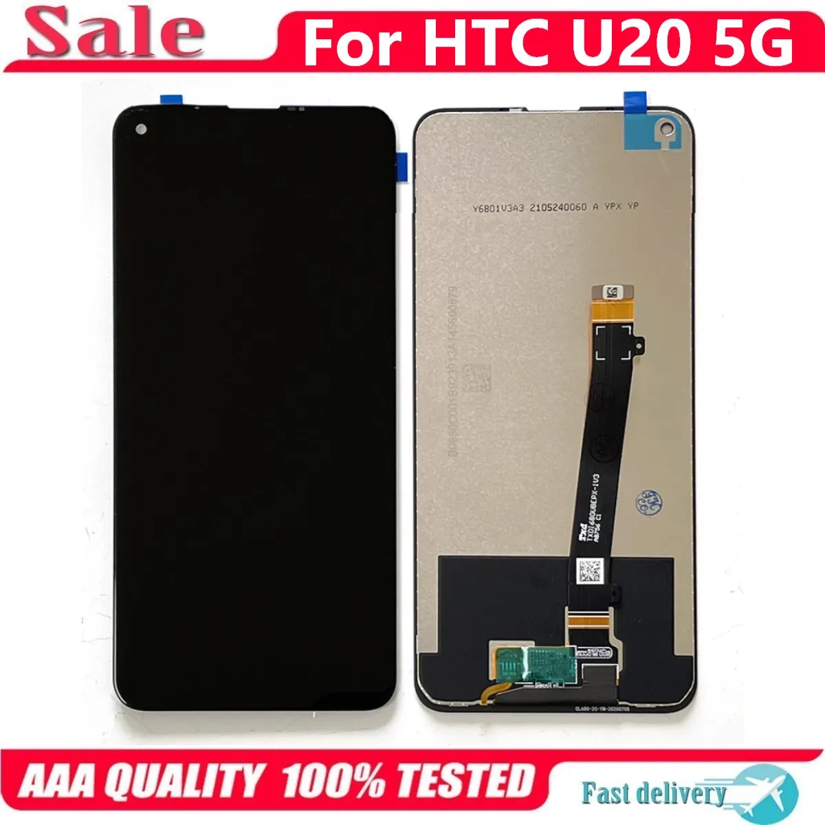 

Оригинальный сенсорный ЖК-дисплей 6,8 дюйма для HTC U20 5G, сменный дигитайзер в сборе