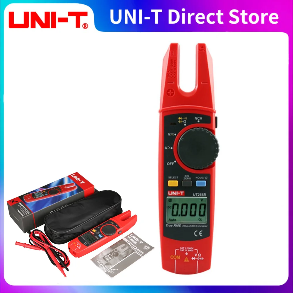 

UNI-T UT256B Fork-Shaped Digital Performance Stable True RMS Multimeter 200A AC And DC Current NCV Tester Capacitance Automatic