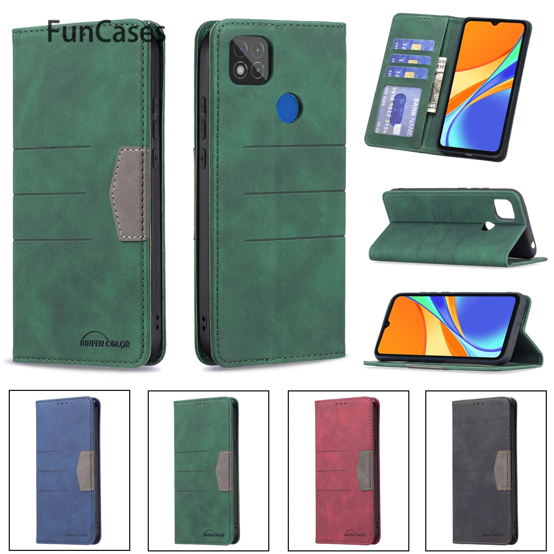 Аксессуары для телефона с тиснением для Xiaomi Redmi 9C, тканевый чехол-бумажник для сотового телефона, Защитная сумка для сотового телефона Xiaomi Redmi hoesje 9 9A