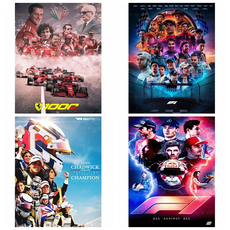 

F1 Racing Team Motorsport Creativity Match Season Posters Canvas Wall Art Painting