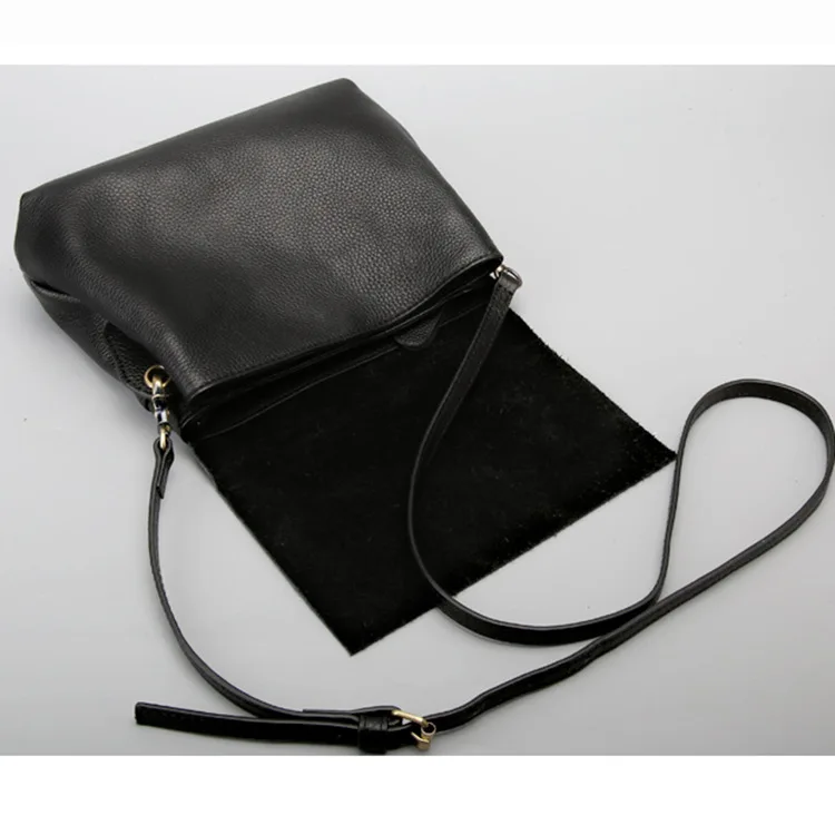 New Women Head Gneuine Leather Shoulder Messenger Cross Body Black Tote Vintage Bags For Women 2023