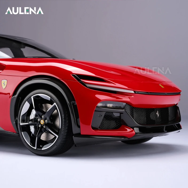 Aulena OEM сухие карбоновые боковые юбки для Ferrari puroкрови передние утки передний