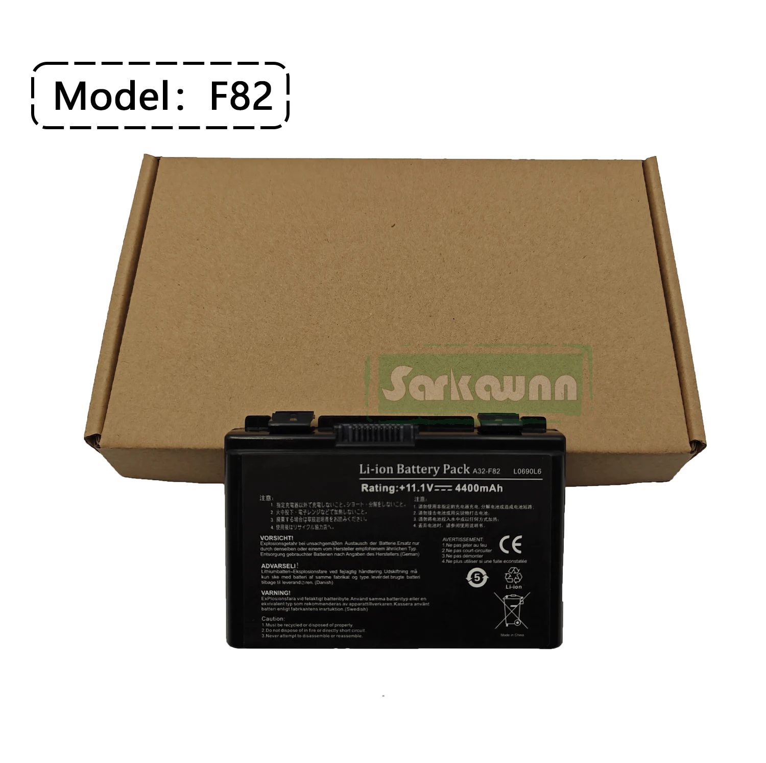 SARKAWNN F82 Аккумулятор для ноутбука ASUS F52 F83S K40 K40E K40IJ K40IN K50 K51 K50AB-X2A K50ij K50IN K60 K61 K6C11 K70 K70IC