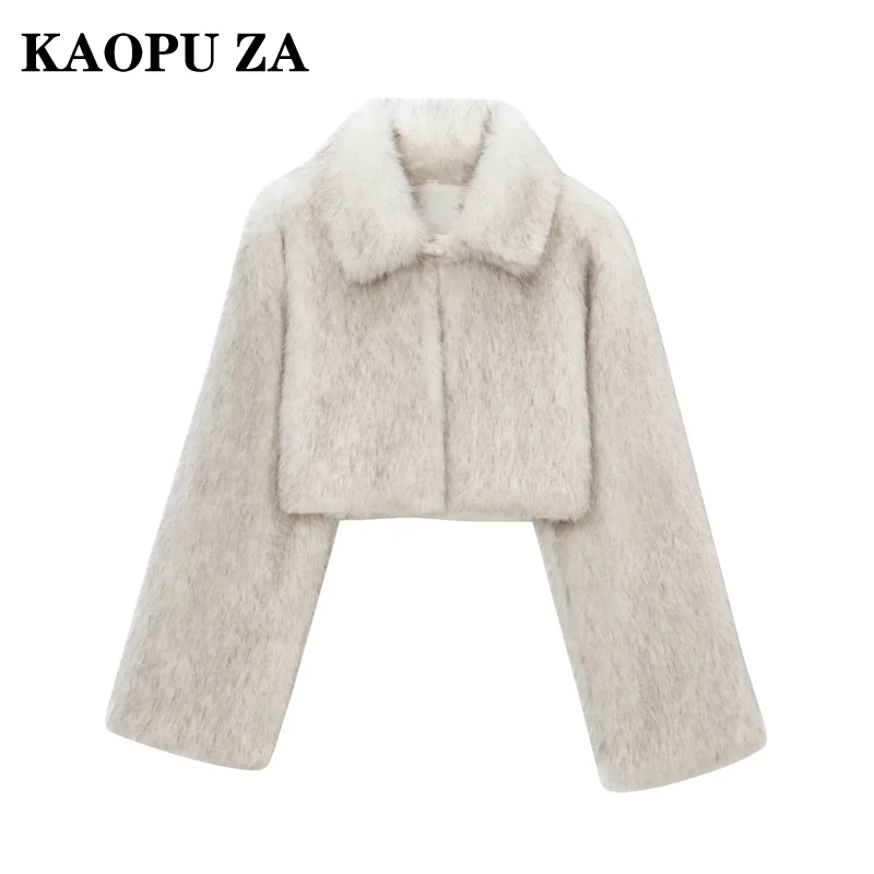 KAOPU ZA женская осенне-зимняя модная однотонная куртка на пуговицах с длинными