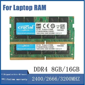 For Notebook Memory DDR4 RAM 3200MHz / 2666MHz / 2400Mhz 8GB 16GB PC4-24000 21300 19200 260Pin 1.2V SODIMM For Laptop