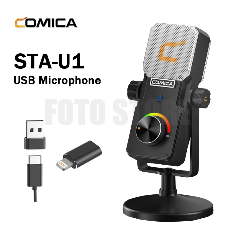 

Кардиоидный конденсаторный USB-микрофон Comica для игрового компьютера, микрофон для потокового YouTube, студийного микрофона для подкастинга