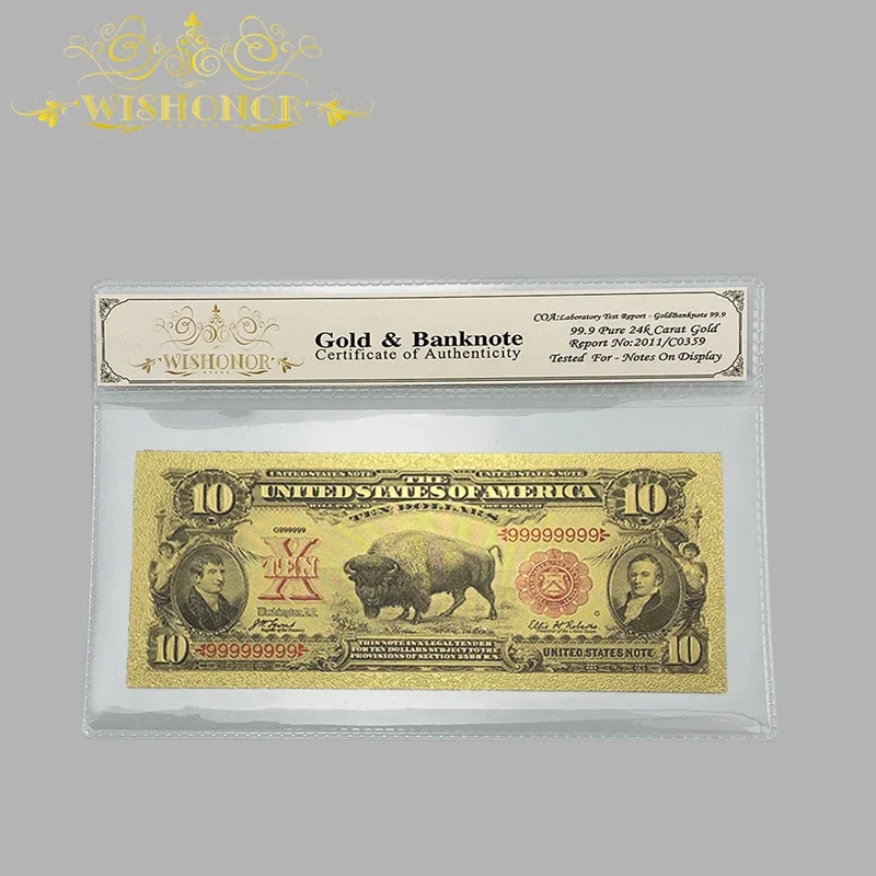 

Золотые банкноты США 2024 долларов с рамкой