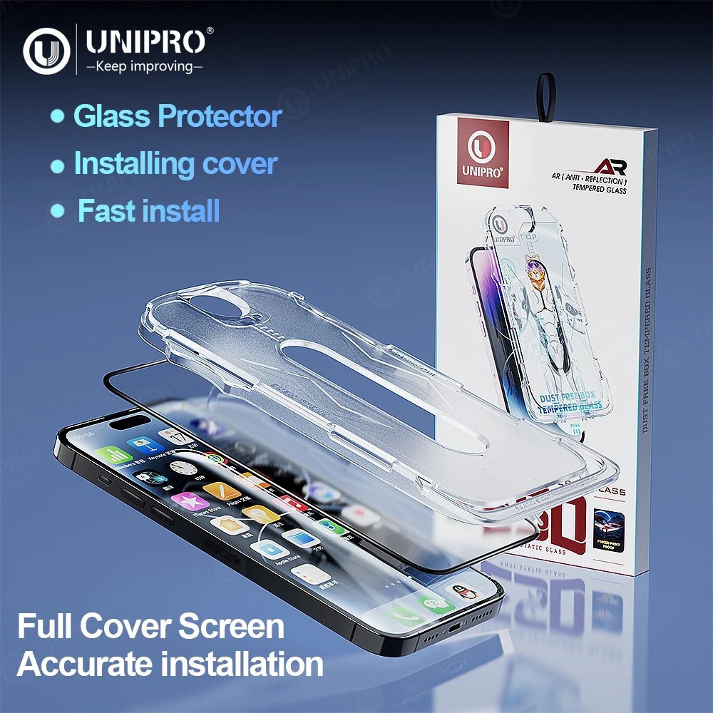 

UNIPRO 2Pcs High End HD Matte Tempered Glass For iPhone 14 13 12 11 Pro Max XS XR X Premium Screen Protector Dust Prevention