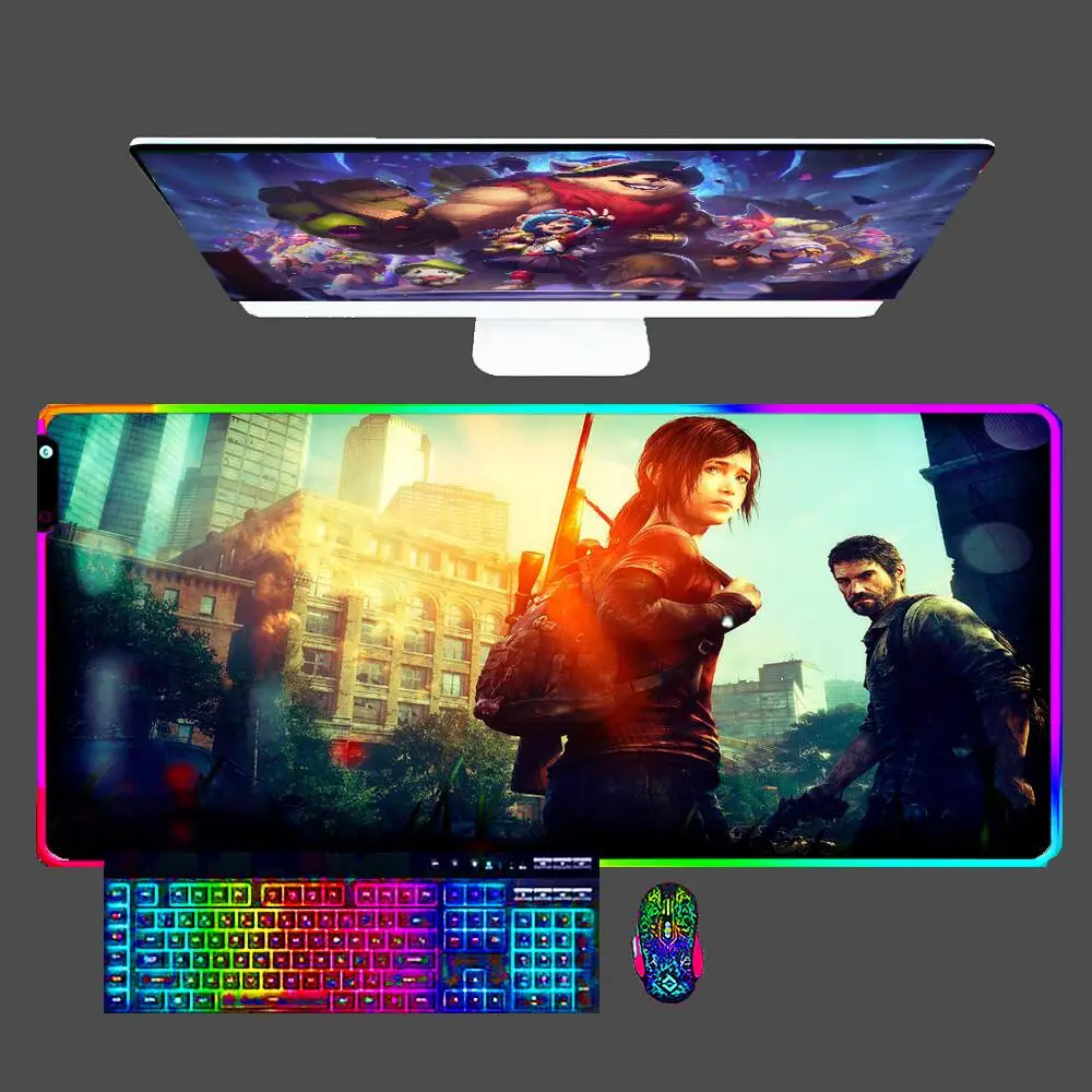 

RGB Mouse Pad The Last of US Gaming Accessories Computer Keyboard Gamer LED Mousepad Designed Specifically for E-sports Desk Mat