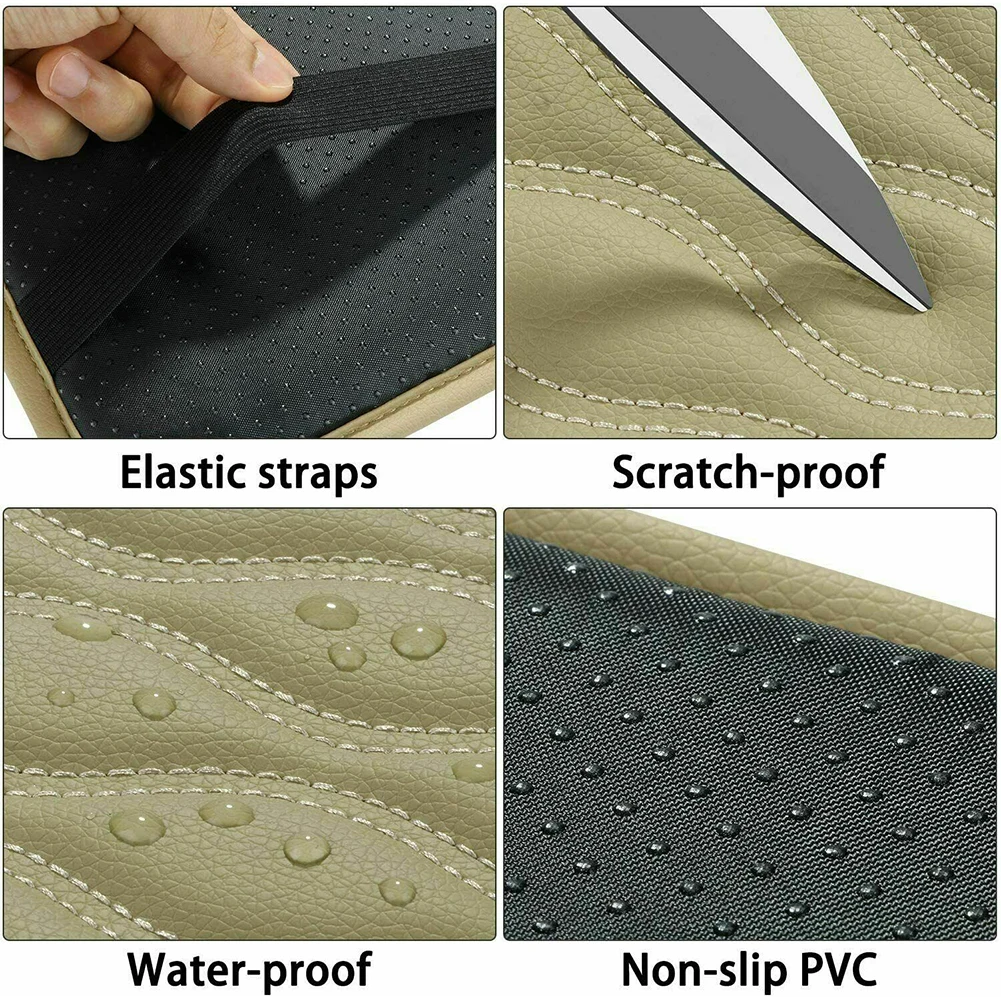 

1Pcs Car Interior Center Console Seat Armrest Pad Beige PU Leather Box Protector Trim Universal High Quality Car Styling Part
