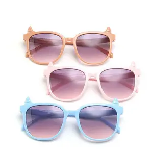 Summer Girl Boys Cute Sunglass Horn Frame Cartoon Outdoor Children Lovely Vintage Sunglasses Eye Pro
