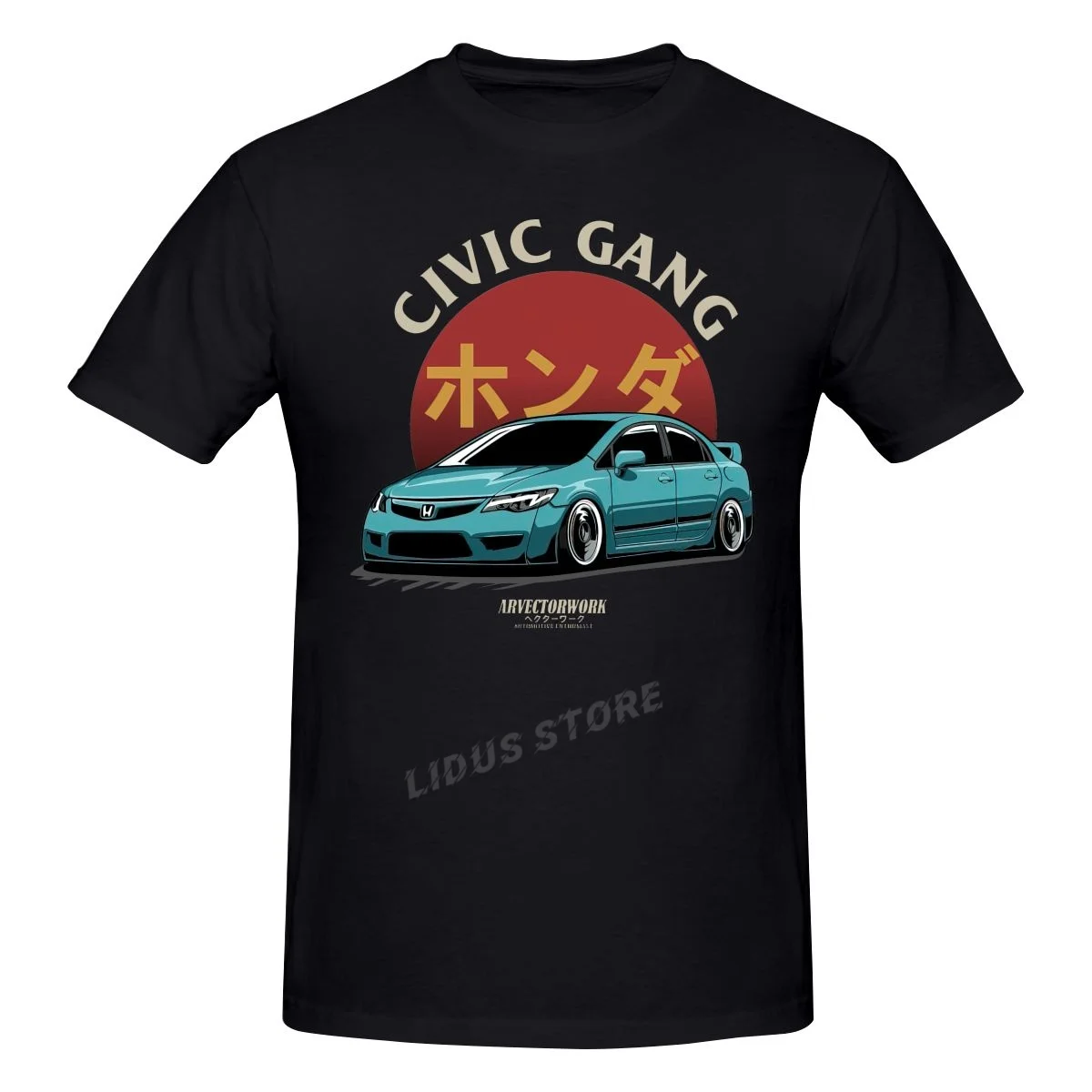 

Футболка с принтом автомобиля Honda Civic Fd, 100% хлопок